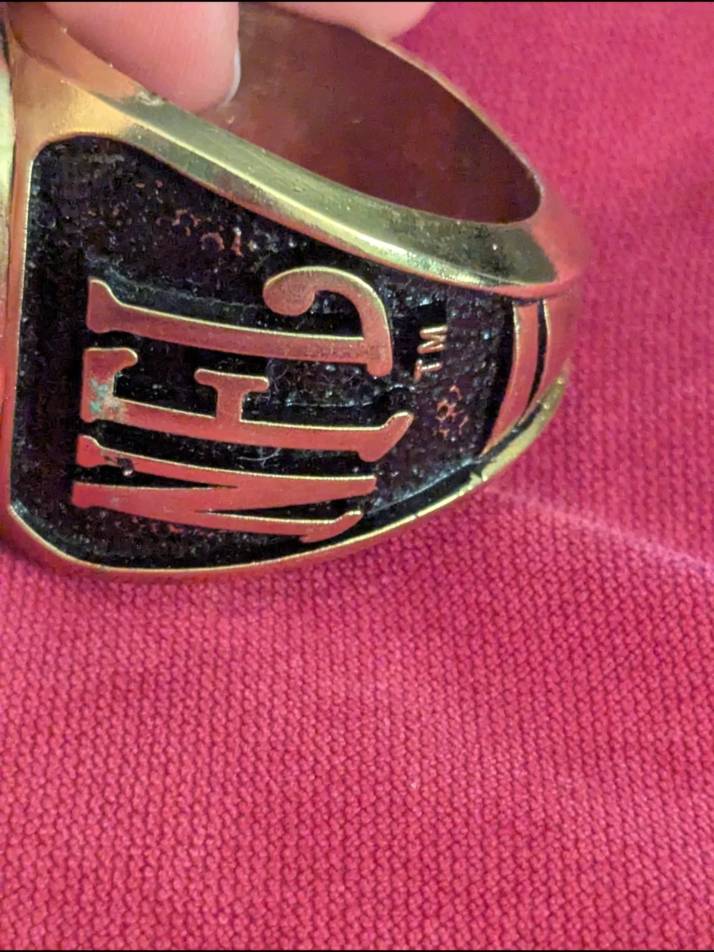 New England Football Logo Men's Statement Paperweight Ring - Blue/Gold